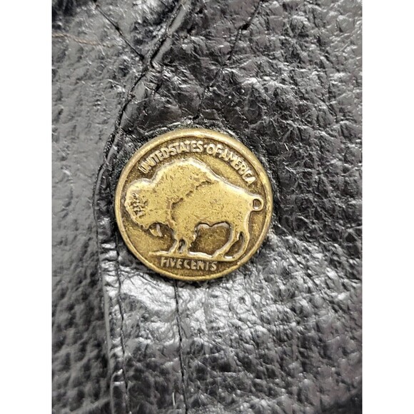 Diamond Plate Genuine Buffalo Patchwork Leather Biker Vest Size Large - Picture 8 of 9